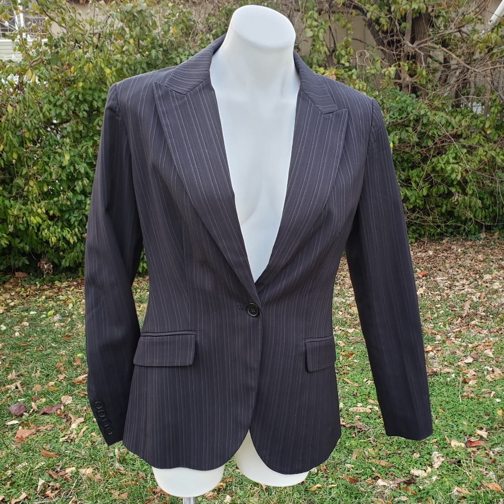 pinstripe-dot stretch blazer, NY & Co, 7th Ave Stretch, sz 8